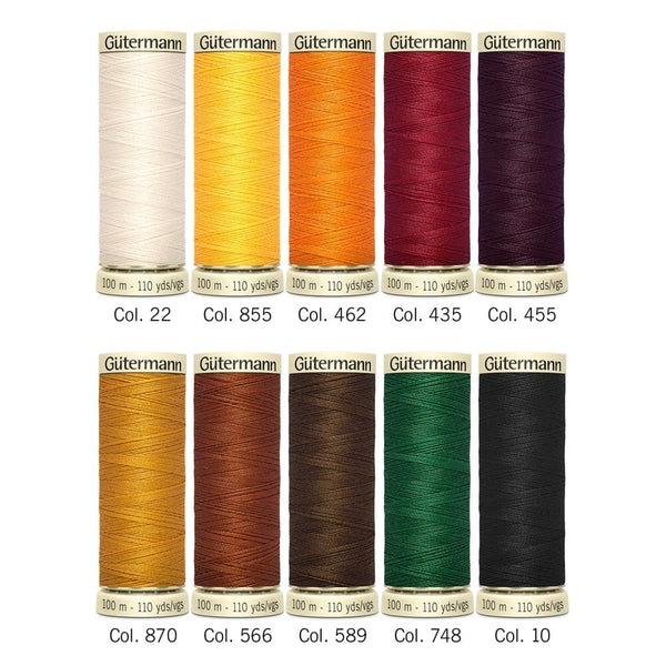 Gutermann Sew-All Polyester 100m Sewing Thread - Pack of 10