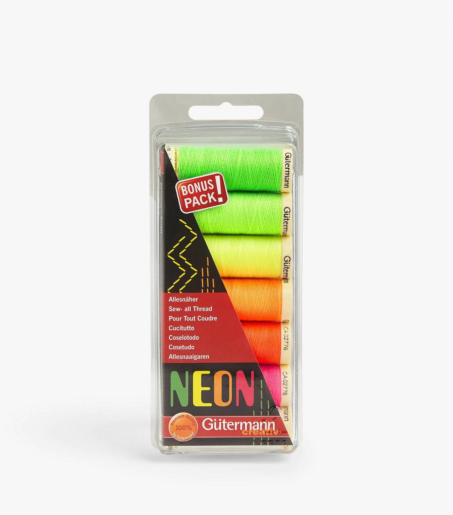 Gutermann Sew-All Polyester Sewing Thread - 7 x 100m Neon Pack