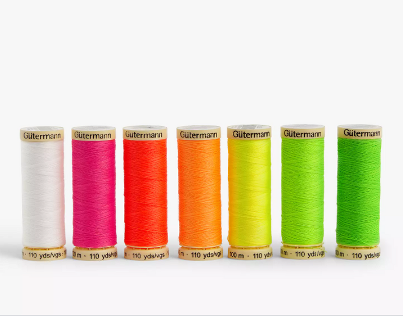 Gutermann Sew-All Polyester Sewing Thread - 7 x 100m Neon Pack