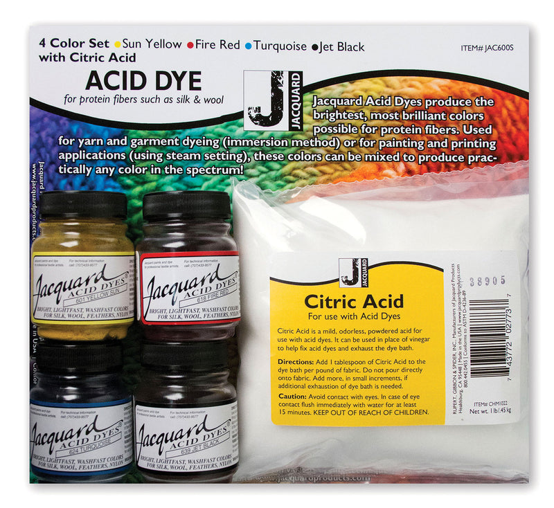 Jacquard Acid Dye - Set of 4 w Citric Acid