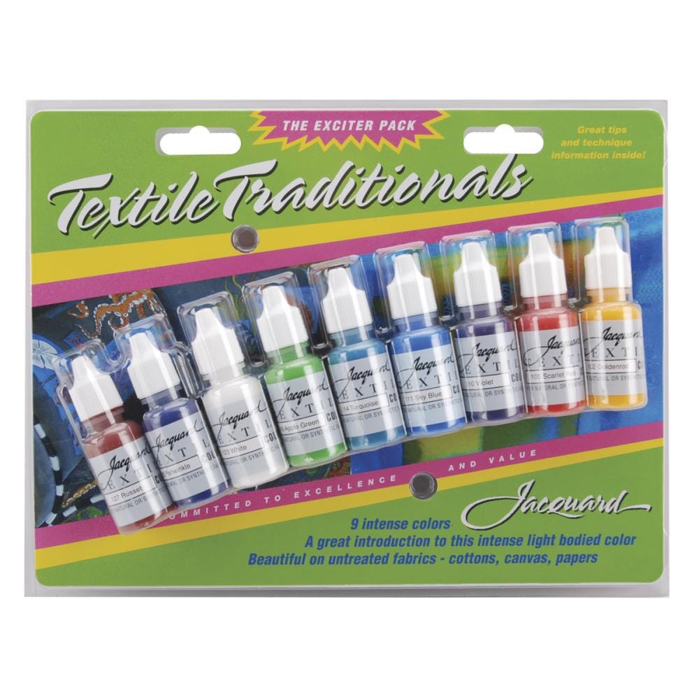 Jacquard Textile Traditions Craft Paint - Exciter Pack of 9