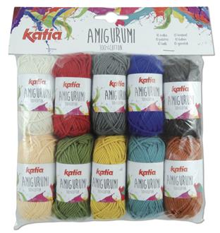 Katia "Amigurumi" 100% Cotton Crochet Yarn - 10 Colour Packs