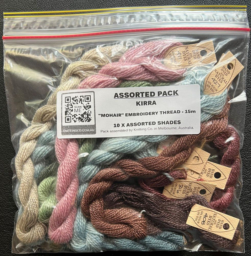 Assorted Pack - Kirra Yarns Mohair & Wool Embroidery Thread - 10 x Shades