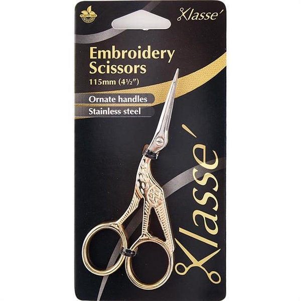 Klasse Gold Stork Embroidery Scissors - 90mm or 115mm