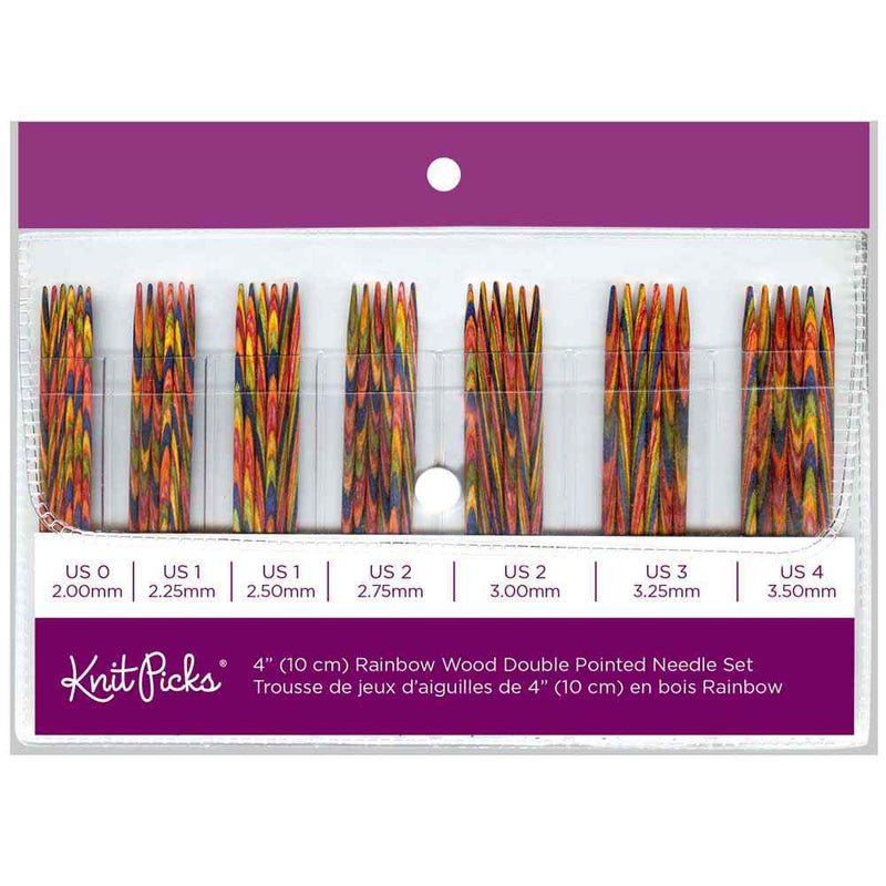 Knit Picks Rainbow Wood Double Point Knitting Needle Set (Dif. Sizes)