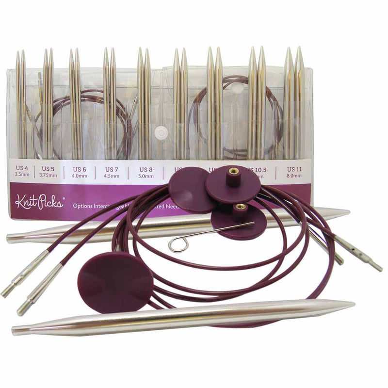 Knit Picks Nickel Plated Interchangeable Circular Knitting Needles - Full Set