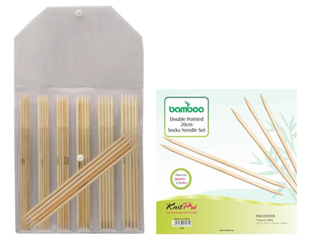 KnitPro "Bamboo" Double Point Knitting Needle Set (15cm or 20cm)