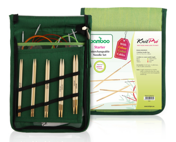 KnitPro "Bamboo" Interchangeable Circular Knitting Needles - Starter Set
