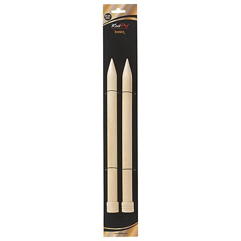 KnitPro "Basix" Birch Wood Jumbo Single Point Knitting Needles  | KNITTING CO. - 1