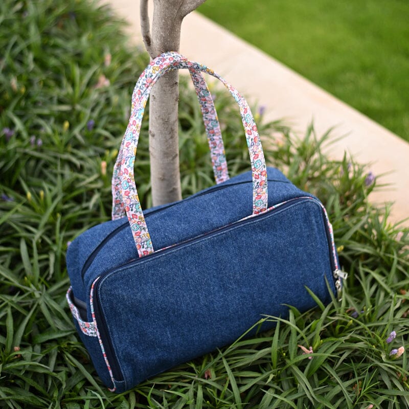 Knitpro "Bloom" Denim & Floral Knitting Duffle Bag