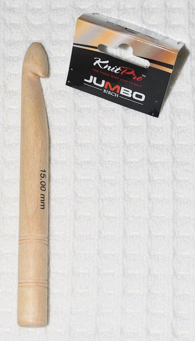 KnitPro Jumbo Birch Wood Crochet Hook (15mm-35mm) 15mm | KNITTING CO. - 2