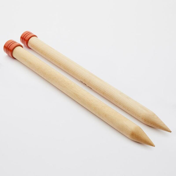 KnitPro "Basix" Birch Wood Jumbo Single Point Knitting Needles - 40cm