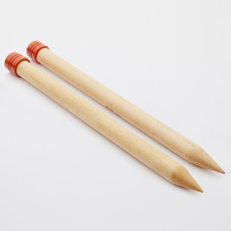 KnitPro "Basix" Birch Wood Jumbo Single Point Knitting Needles - 30cm