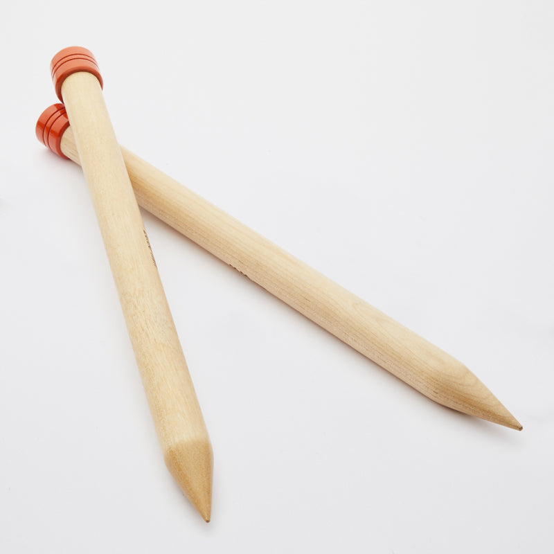 KnitPro "Basix" Birch Wood Jumbo Single Point Knitting Needles - 40cm