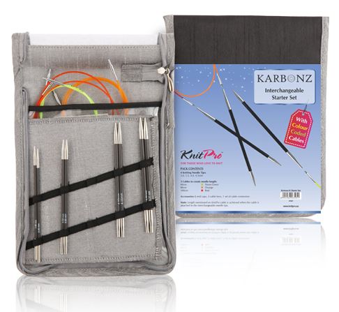 KnitPro "Karbonz" Interchangeable Circular Knitting Needles - Starter Set