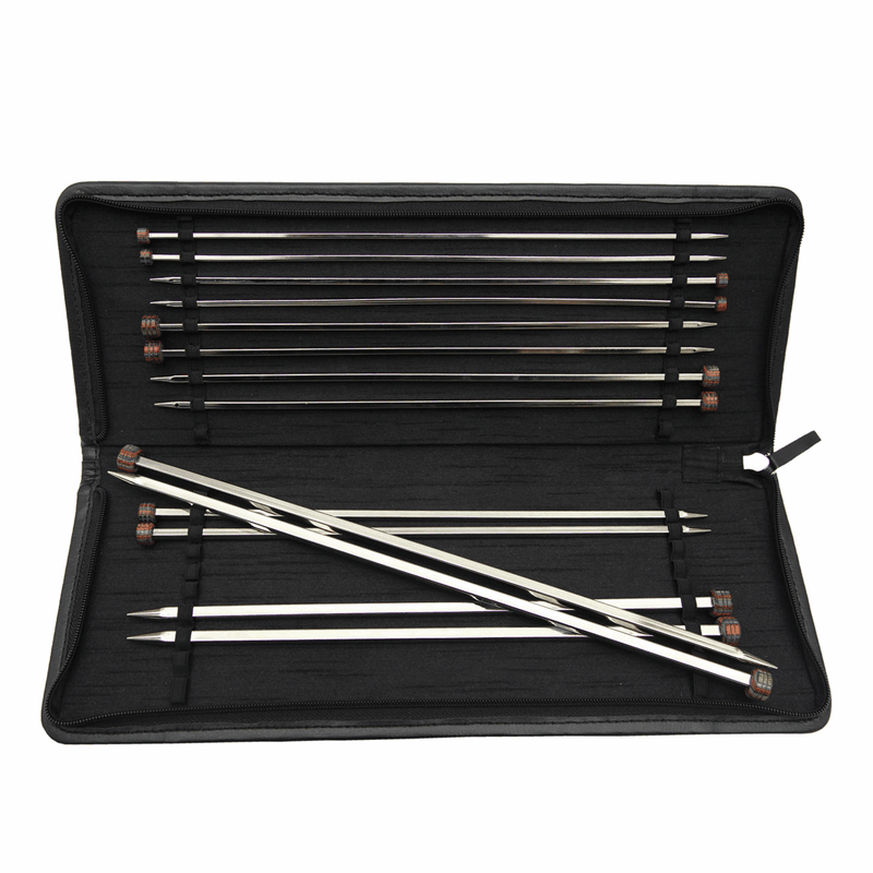 KnitPro "Nova Cubics" Metal Single Pointed Knitting Needle Set (Dif. Sizes)
