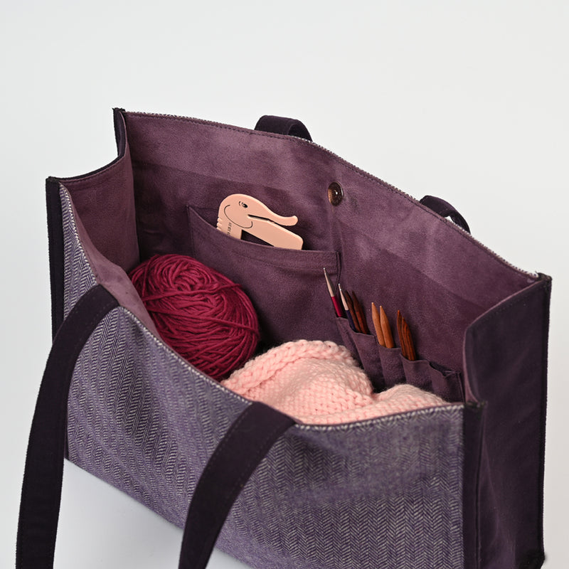 Knitpro "Snug" Wool Tweed & Felt Knitting Tote Bag