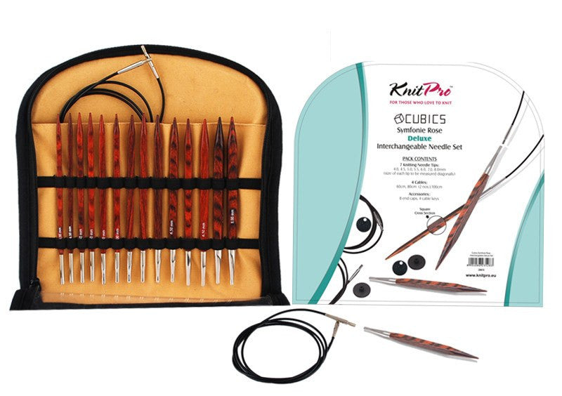 KnitPro "Symfonie Cubics" Rose IC Circular Knitting Needles - Deluxe Set  | KNITTING CO.