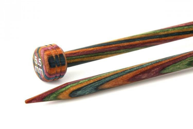 KnitPro "Symfonie" Wood Single Point Knitting Needles Pair (Dif Sizes) 25cm / 5.5 | KNITTING CO. - 9