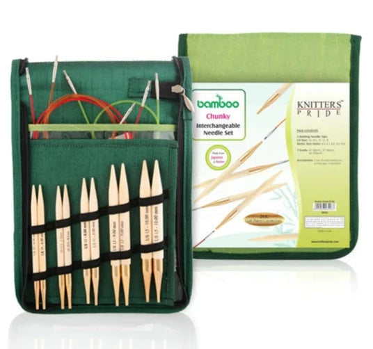 Knitter's Pride "Bamboo" Interchangeable Circular Knitting Needles - Chunky Set