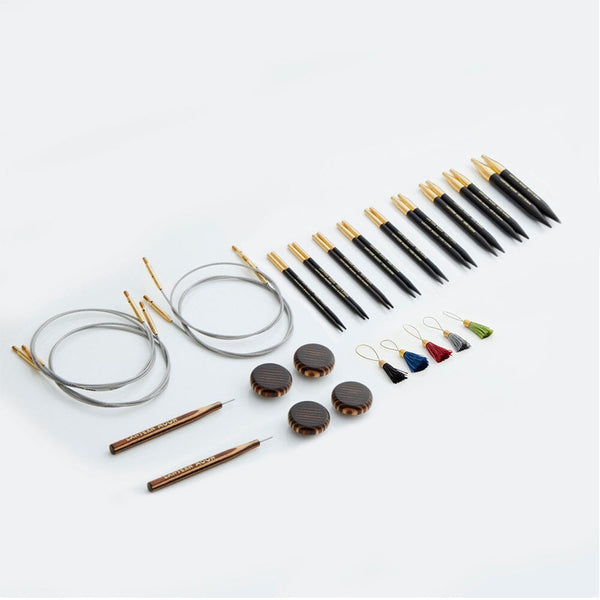 Lantern Moon 4" Interchangeable Circular Knitting Needles - Ancestry Set of 9
