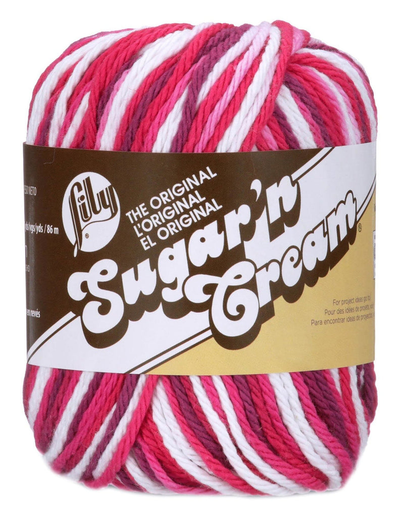 Lily 55g "Sugar ‘n Cream" 4-ply 100% Cotton Yarn - Ombre Colours