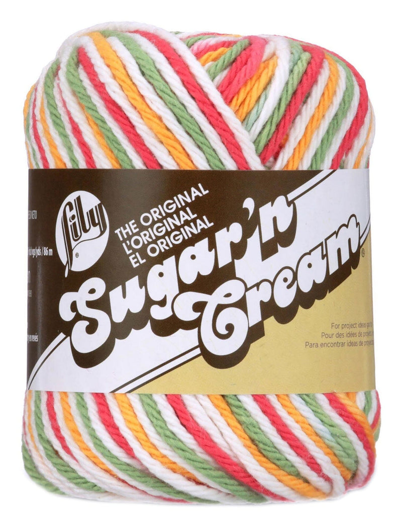 Lily 55g "Sugar ‘n Cream" 4-ply 100% Cotton Yarn - Ombre Colours