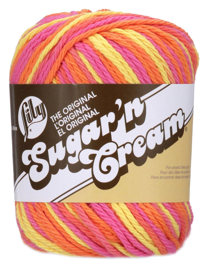 Lily 55g "Sugar ‘n Cream" 4-ply 100% Cotton Yarn - Ombre Colours