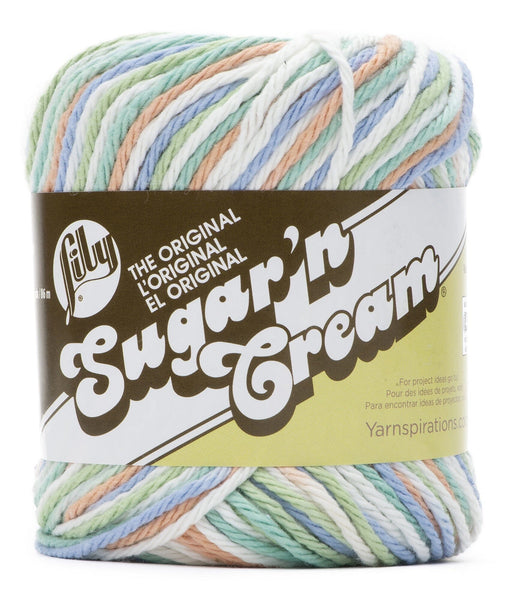 Lily 55g "Sugar n Cream" Worsted 100% Cotton Yarn - Ombre Colours