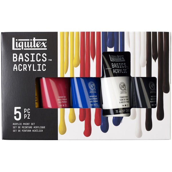Liquitex Basics Acrylic Paint 5 x 75ml Tube Set