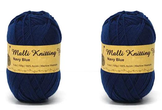 Everyday Malli 100g "Basics" 8-Ply Acrylic Knitting Yarn - Choose Your Colour