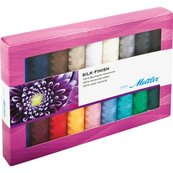 Mettler "Silk Finish" Cotton No. 50 Sewing Thread Kit - Choose Your Size