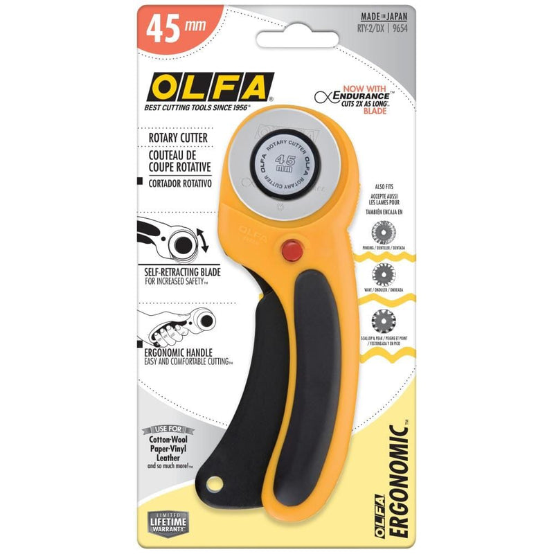 OLFA Ergonomic Rotary Cutter - 45mm Medium