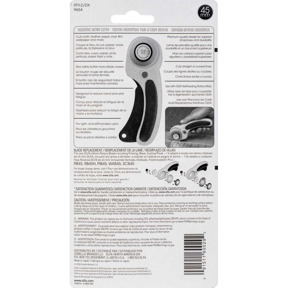 OLFA Ergonomic Rotary Cutter - 45mm Medium