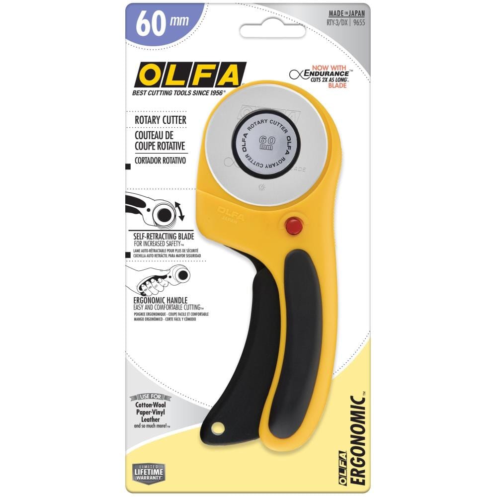 OLFA Ergonomic Rotary Cutter - 60mm Medium