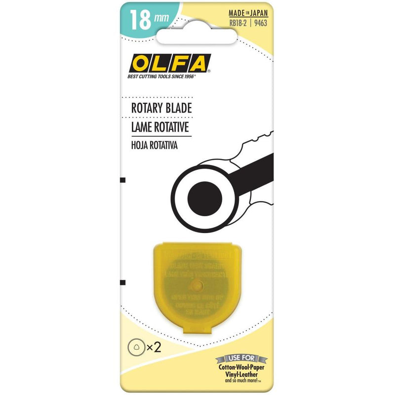 OLFA Rotary Cutter Replacement Blades - 18mm - 2 Pack