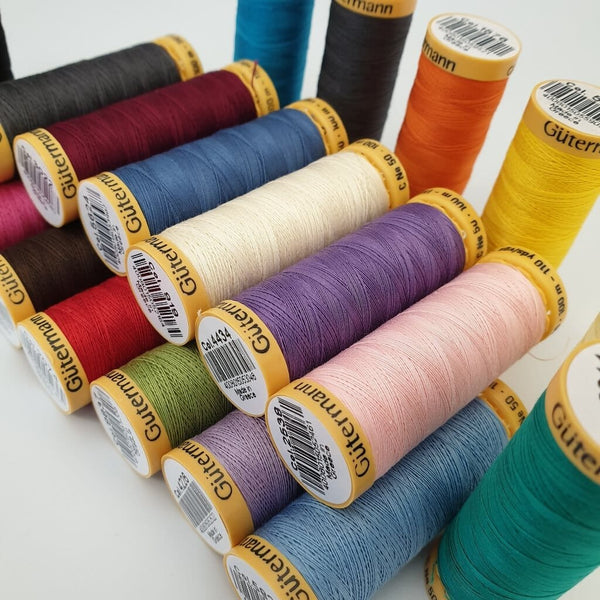 Assorted Pack - Gutermann "Natural Cotton 50" 100m Sewing Thread - 8 x Shades