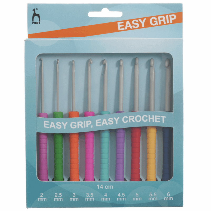 Pony Easy Grip Crochet Hooks - Set of 9 (2.00 - 6.00mm)