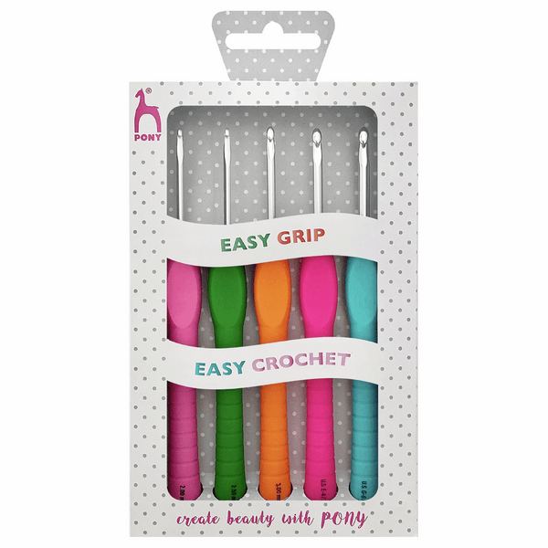 Pony Easy Grip Crochet Hooks - Set of 5 (2.00 - 4.00mm)