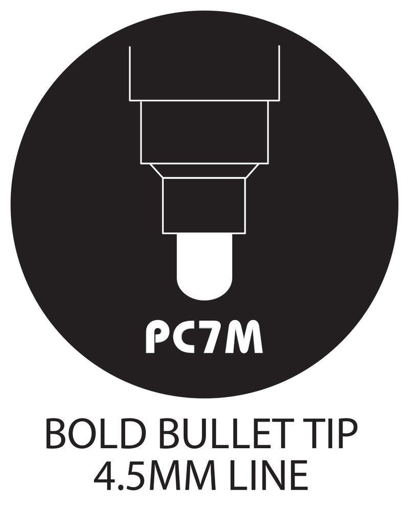 Uni Posca Paint Marker 4.5mm Bullet Tip Pen (PC-7M) - Black/White Set of 4