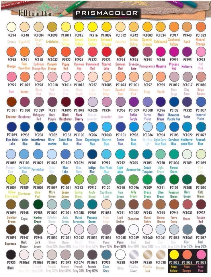 Prismacolor Premier Coloured Pencils - Greys, Blacks & Metallics