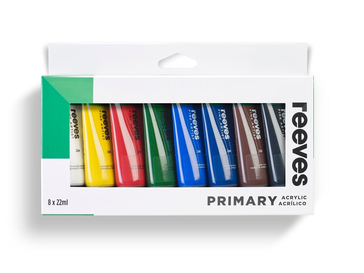 Reeves Artists' Acrylic Colour Paint - 8 x 22ml Tube Sets