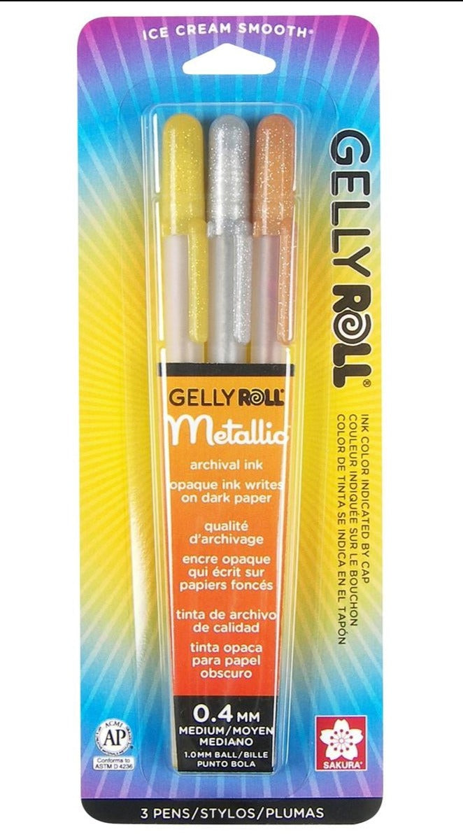 Sakura "Gelly Roll" Classic Gel Ink Pen - Metallic - 3 Pack