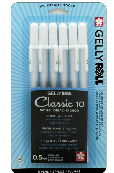 Sakura "Gelly Roll" Classic Gel Ink Pen - White - 6 Pack
