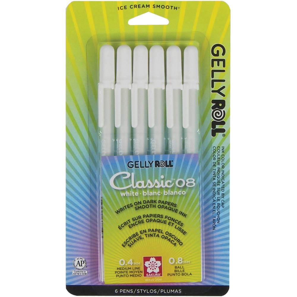 Sakura "Gelly Roll" Classic Gel Ink Pen - White - 6 Pack