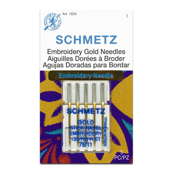 Schmetz "Gold Embroidery" Sewing Machine Needles - 5 Pack - Choose Your Size