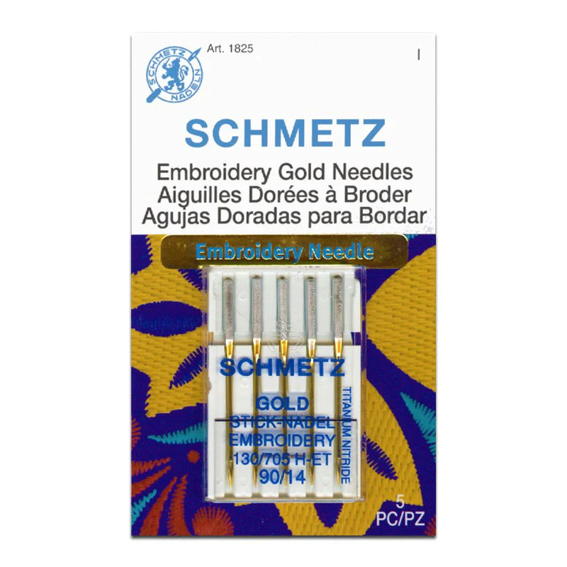 Schmetz "Gold Embroidery" Sewing Machine Needles - 5 Pack - Choose Your Size