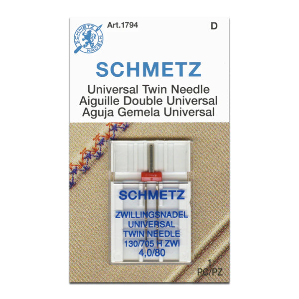 Schmetz "Universal Twin" Sewing Machine Needle - Choose Your Size