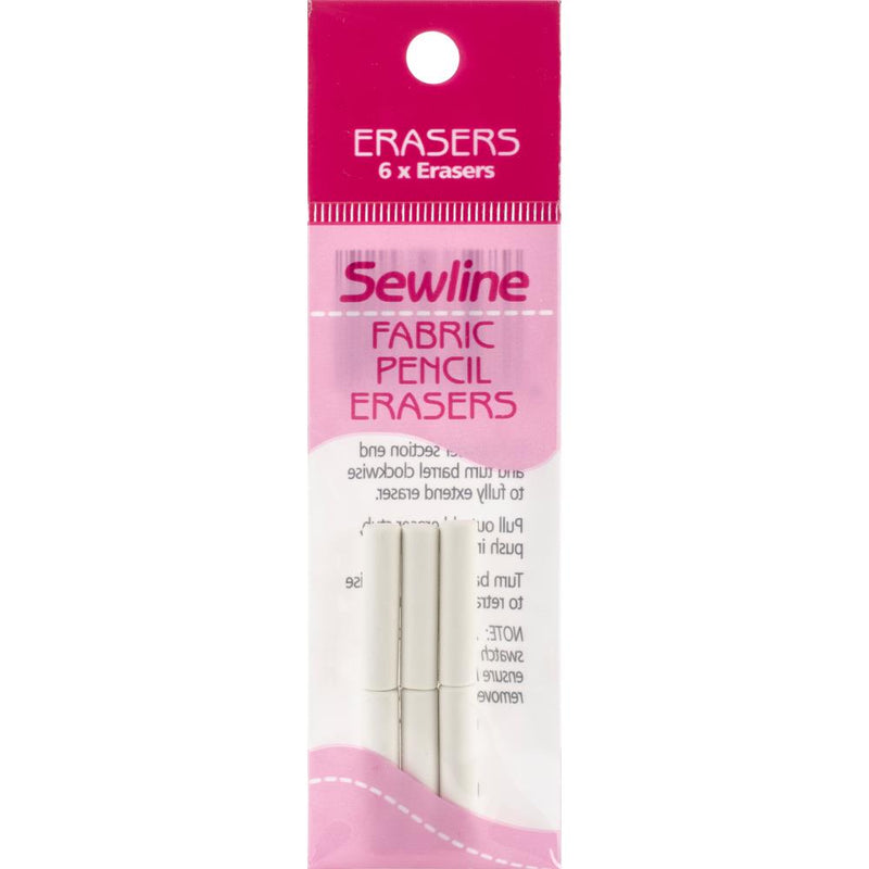 Sewline Mechanical Fabric Pencil Eraser Refills - 6 Pack
