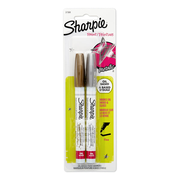 Sharpie Oil-based Paint Marker Fine Tip Pens Twin Pack - Gold/Silver